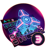 Neon Fidget spinner 3d holographic keyboard icon