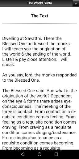 The World Sutta - Buddhism Screen 2