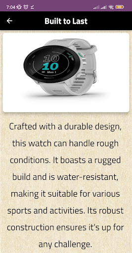 Android application garmin forerunner 55 guide screenshort
