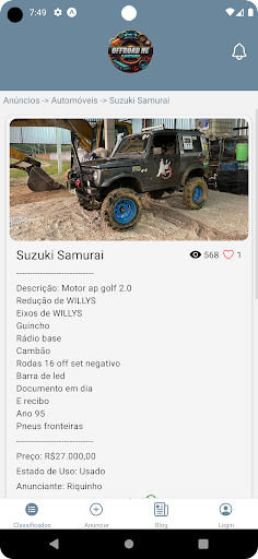 Classificados Offroad Screen 2