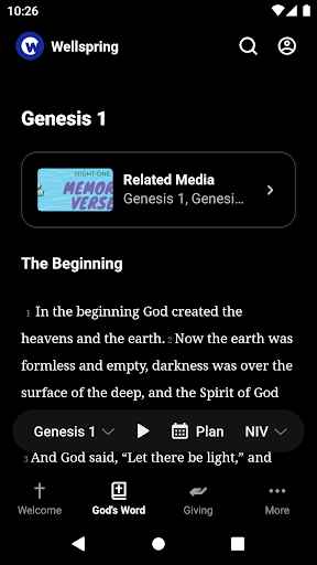 The Wellspring Church App Screen 3