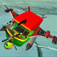 Tuk Tuk Rickshaw Driving Flying Shooting Game 2020
