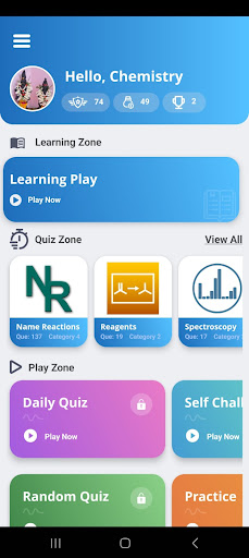 Android application QuizFlex : Organic Chemistry screenshort