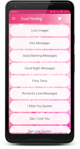 Android application Good Morning Love Messages screenshort