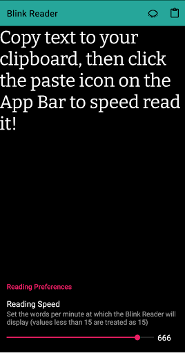 Android application Blink Reader screenshort