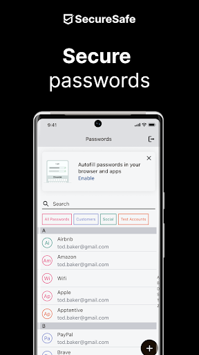 Android application SecureSafe Password Manager screenshort