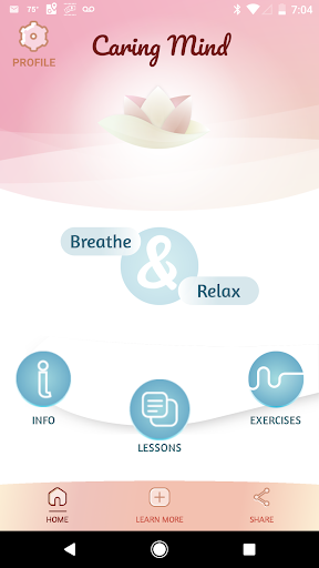 Android application Caring Mind for Caregivers screenshort