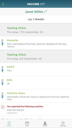 The Vaccine App Screen 3