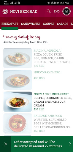 Android application Pizza Bar Srbija screenshort