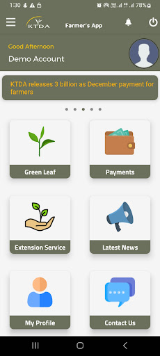 Android application KTDA Farmers App screenshort