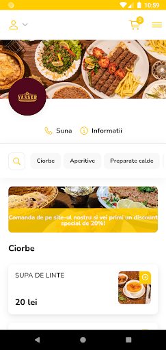 Android application Yasser Restaurant Libanez screenshort
