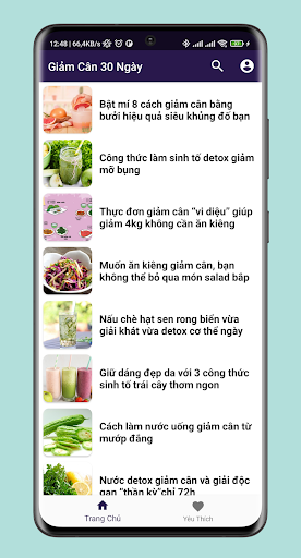 Android application Giảm cân trong 30 ngày screenshort