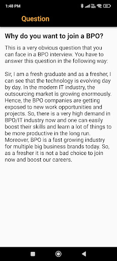 BPO Interview Question Screen 3