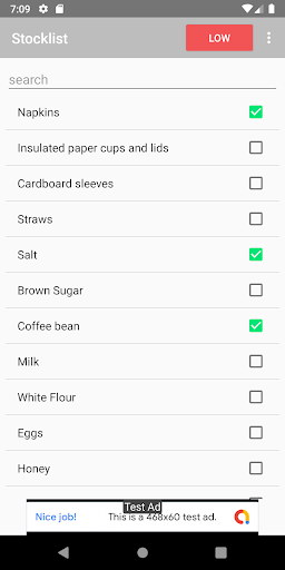 Stocklist Screen 2