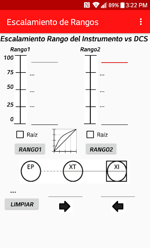 Android application Escalamiento de Rangos screenshort