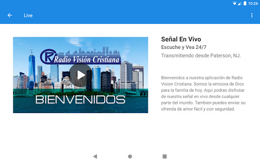 Screenshot of Radio Vision Cristiana