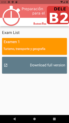 Android application DELE B2 Spanish DEMO screenshort
