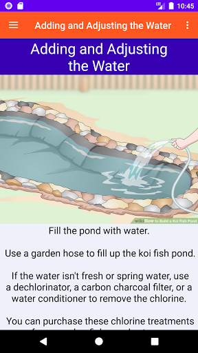 Koi Fish Pond Guide Screen 2