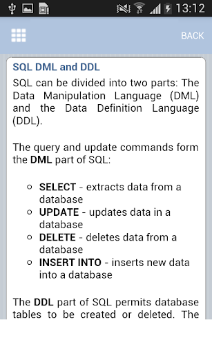 Learn SQL in Easy Way Screen 2