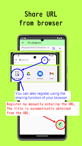 URL Notes & List - Bookmarker Screen 3