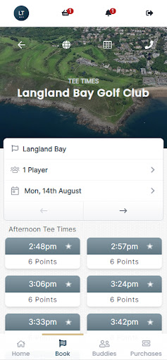 Android application Langland Bay Points Membership screenshort