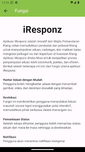 iResponz - Sistem Aduan MBDK Screen 2