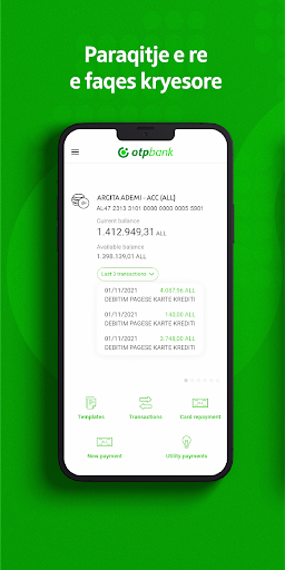 Android application OTP Bank Sh.a screenshort