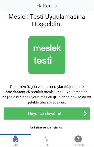 Meslek Testi Screen 2