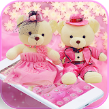 Cute Pink Teddy Bear Blooms Theme icon