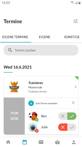 Android application Clubway screenshort