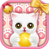 Pink lovely kitten keyboard icon