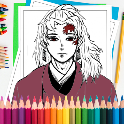 Páginas para colorir do Demon Slayer Kyojuro Rengoku - Páginas