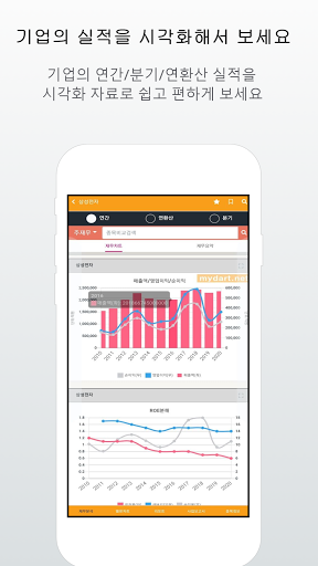 Android application 마이다트 - 주식 재무제표 시각화, 밸류차트 시각화, screenshort