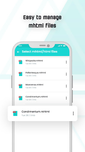 Android application MHT/MHTML Reader & PDF Convert screenshort