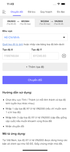 Android application Tọa độ VN2000 screenshort