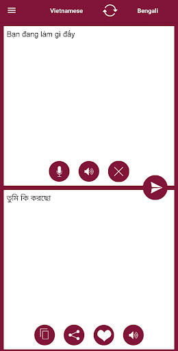 Bengali Vietnamese Translator Screen 2