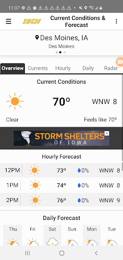 Android application ISCN Weather screenshort