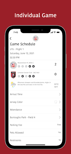Houstonians Futbol Club Screen 2