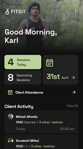 Android application Fitqii: Tools for Coaches screenshort