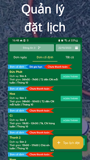Android application ALOBO - Quản lý sân thể thao screenshort