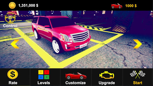 Realistic car driving parking