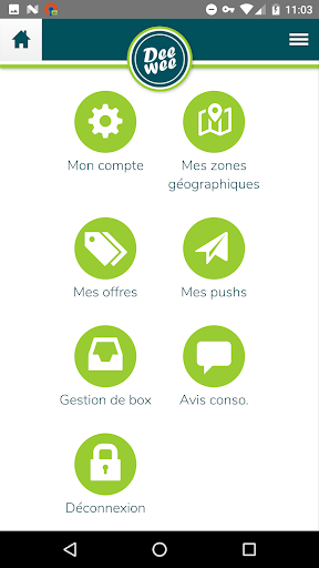 Android application Retailer Admin (Commerçants Un screenshort