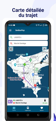 Android application SenBusMap: Trajets bus Sénégal screenshort