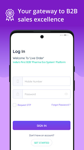 Android application LiveOrder screenshort