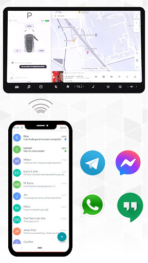 Messaging Tesla Screen 3