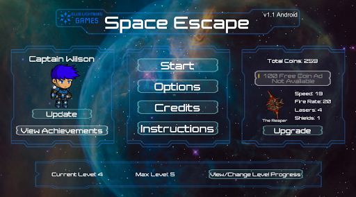 Android application Space Escape screenshort