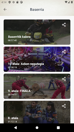 Android application BASERRIA EITB screenshort