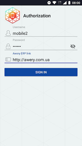Awery ERP mobile Screen 2