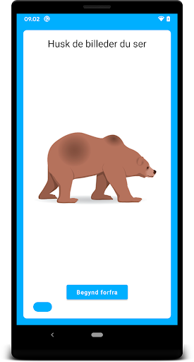 Android application Husketest - test hukommelsen screenshort