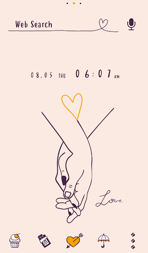 Love Line Art Theme +HOME Screen 3